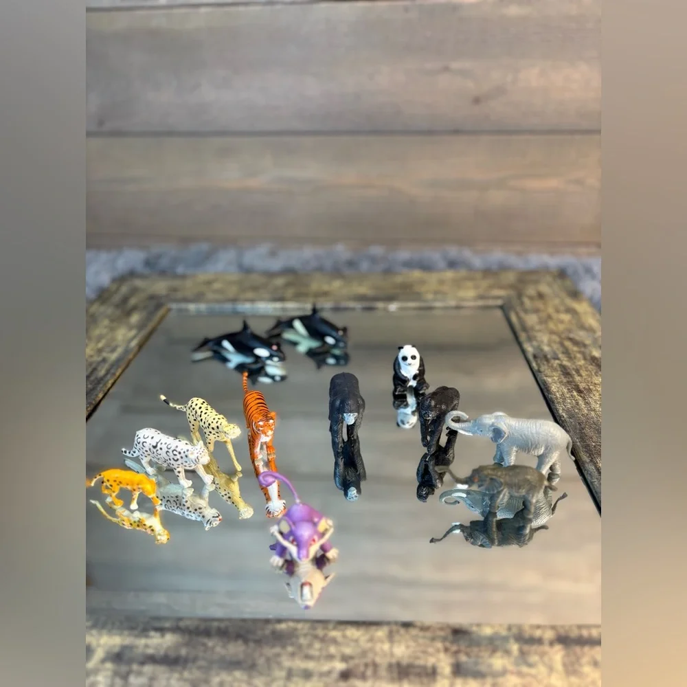 Animal Figurine Set of 12 Rubber & Plastic Mixed Lot Cake Toppers Play Figures